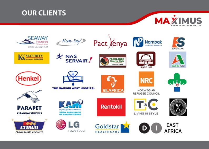A collage of logos from our valued customers in Kenya
